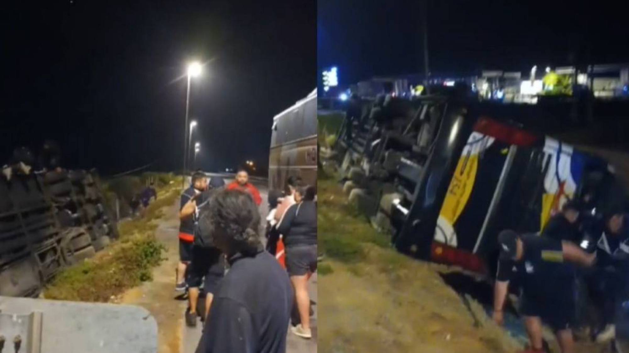Bus con hinchas de Colo Colo se volcó en Coquimbo