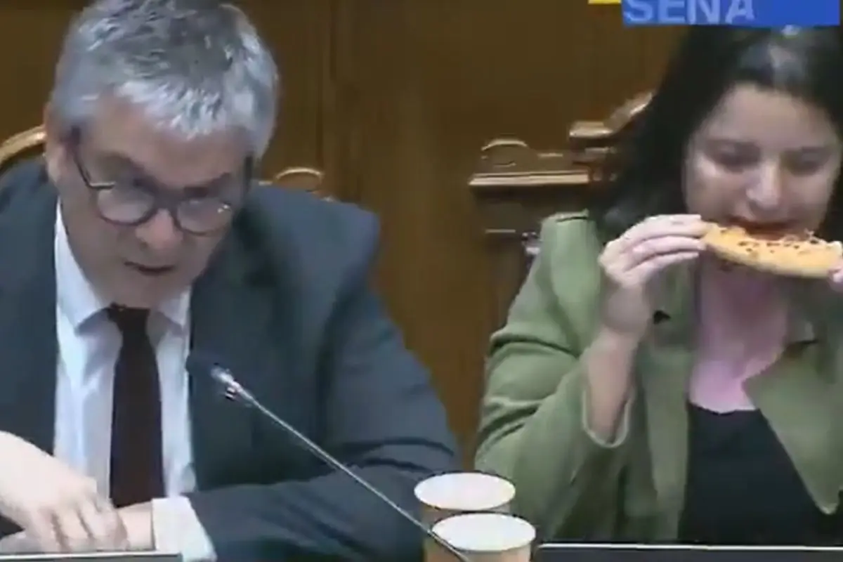 Una pizza apareció en el Congreso, Captura
