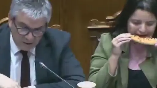 Una pizza apareció en el Congreso, Captura