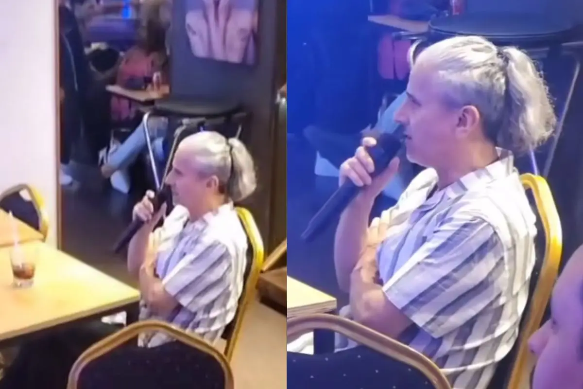 Pablo Herrera cantó para los asistentes, Captura