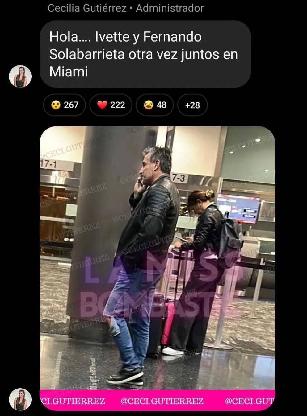 Cecilia Gutiérrez subió foto de la pareja - Instagram