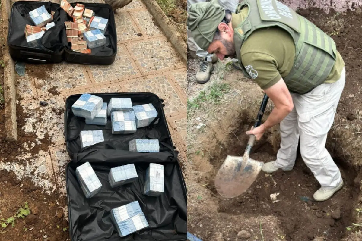 El dinero al interior de las maletas estaba intacto, Cedida