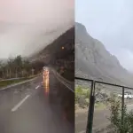 La lluvia sorprendió a todos en el Cajón del Maipo ,Captura