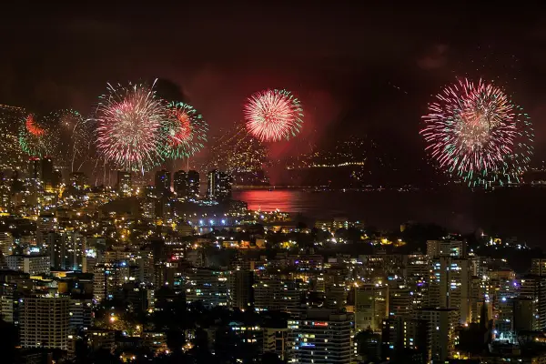 Viña del Mar y su tradicional show pirotécnico ,Agencia Uno