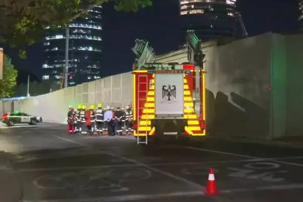 Derrumbe en construcción de la Línea 7 del Metro de Santiago  ,X