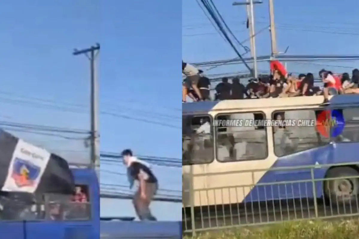 Barristas de Colo Colo secuestraron buses del sistema RED, Captura de redes sociales