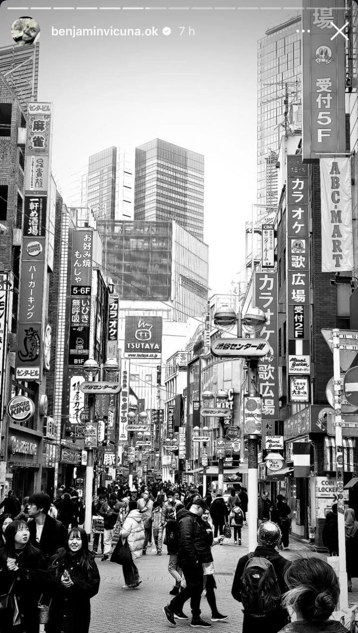 Benjamín Vicuña en Tokio, Japón  - Benjamín Vicuña | Instagram