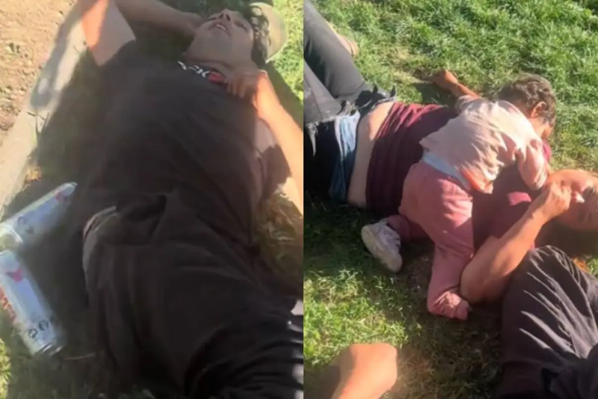 Indignante video de padres ebrios exponiendo a su hijo al sol, TikTok