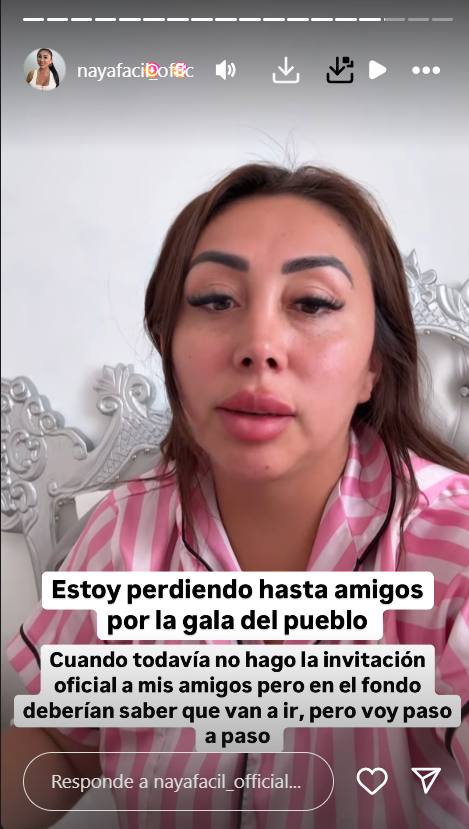 La tristeza de Naya Fácil en la previa a la Gala del Pueblo - Naya Fácil | Instagram