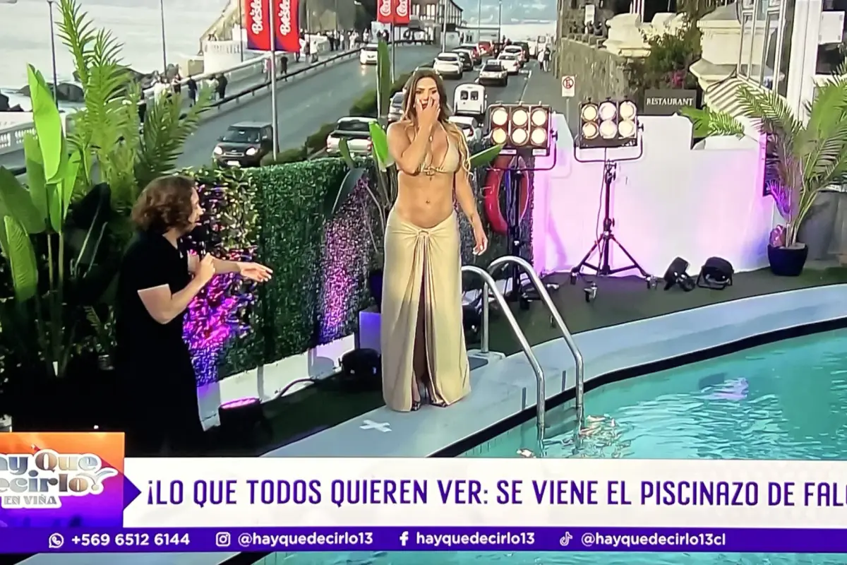 El piscinazo de Faloon Larraguibel , Captura de Canal 13 