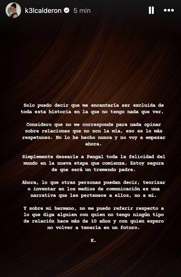 Kel Calderón se defendió de su hermano - Instagram