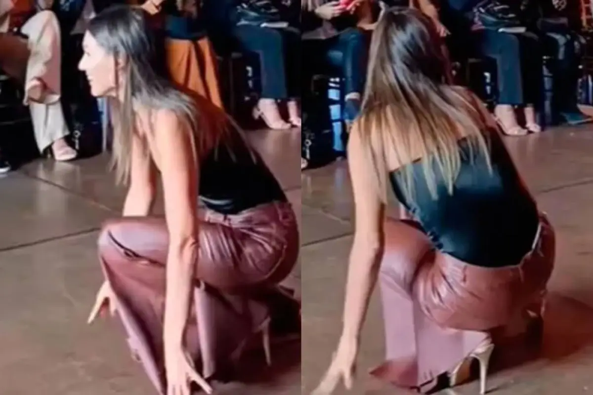 La caída de Pampita en pleno desfile de moda , Captura