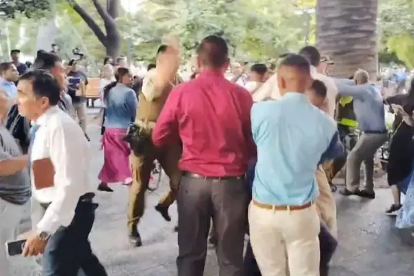 Enfrentamiento entre Carabineros y fieles evangélicos  ,Redes sociales 