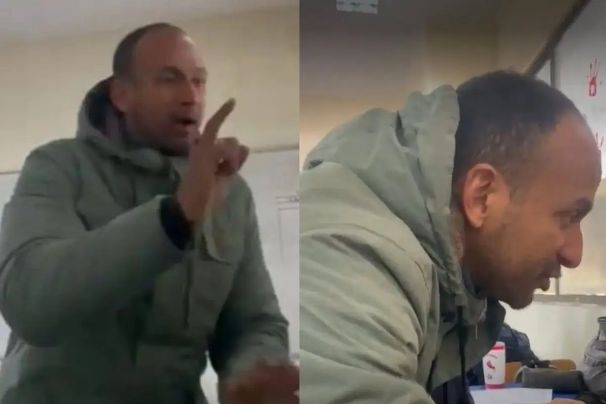 El profesor demostró su descontrol en la sala de clases, Captura