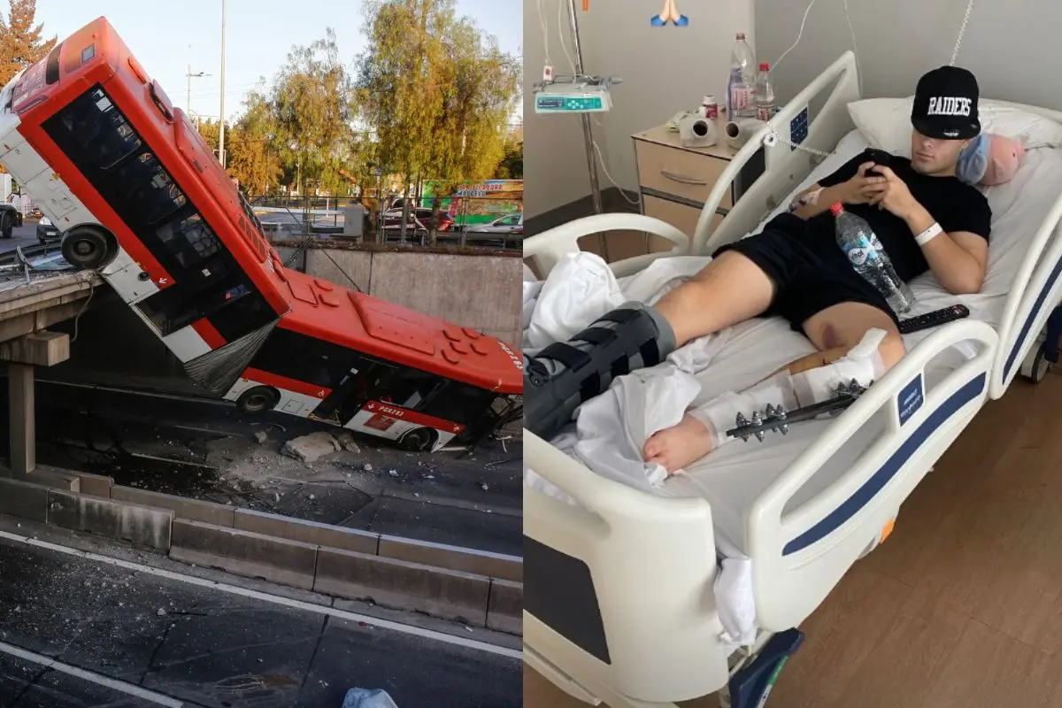 Bus RED cayó sobre la Autopista Central, Instagram