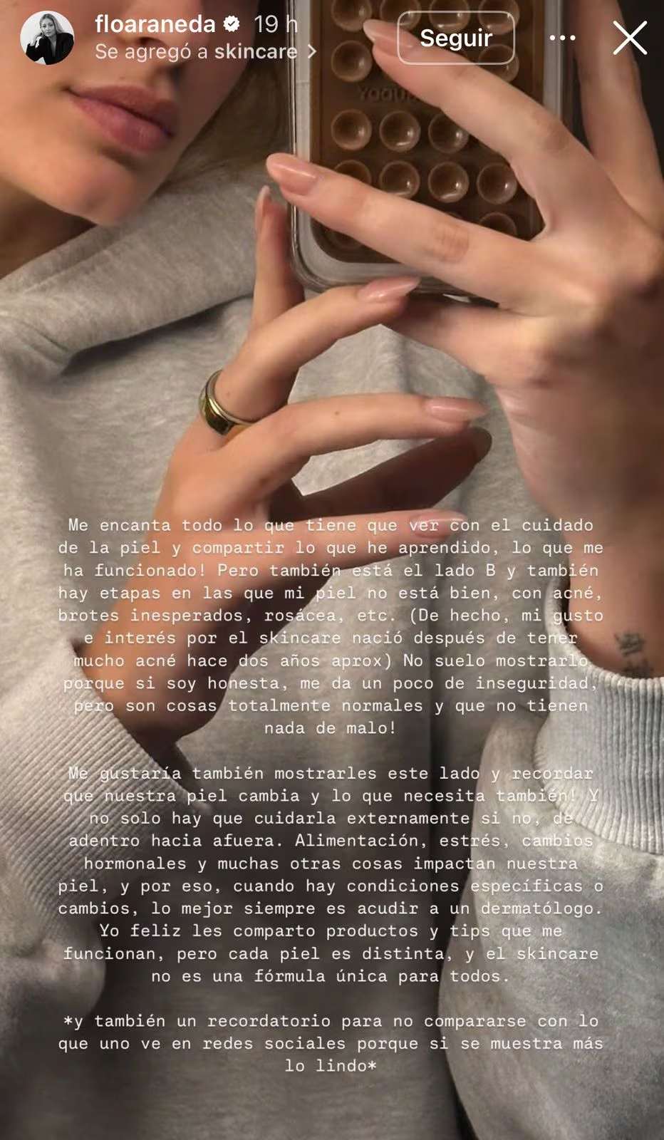 Florencia Araneda en Instagram - Captura de pantalla