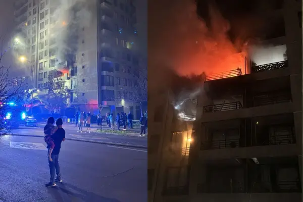 Voraz incendio en Recoleta ,red X