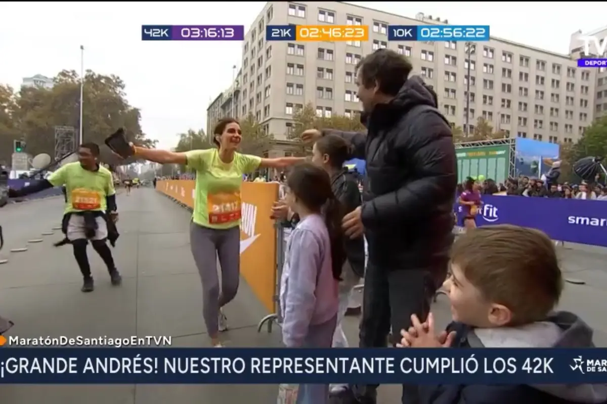 María Luisa Godoy en la Maratón de Santiago, TVN