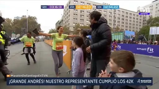 María Luisa Godoy en la Maratón de Santiago, TVN