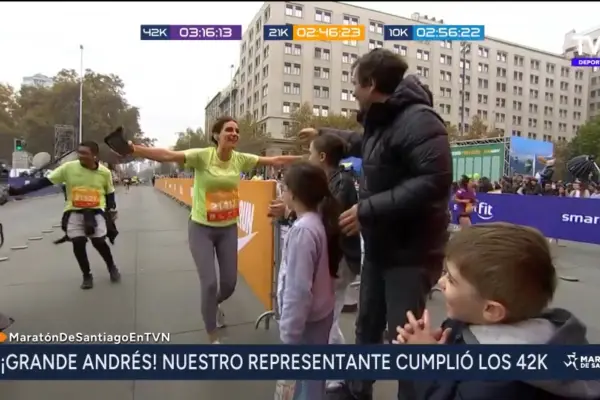 María Luisa Godoy en la Maratón de Santiago ,TVN
