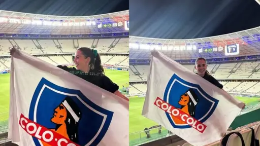 Flo feliz con la bandera de Colo Colo, Instagram