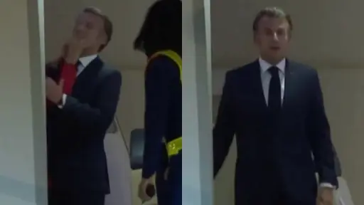 Emmanuel Macron recibió la bofetada de su esposa, Captura de pantalla