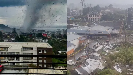 La fuerza de la naturaleza generó estragos en Puerto Varas, red X