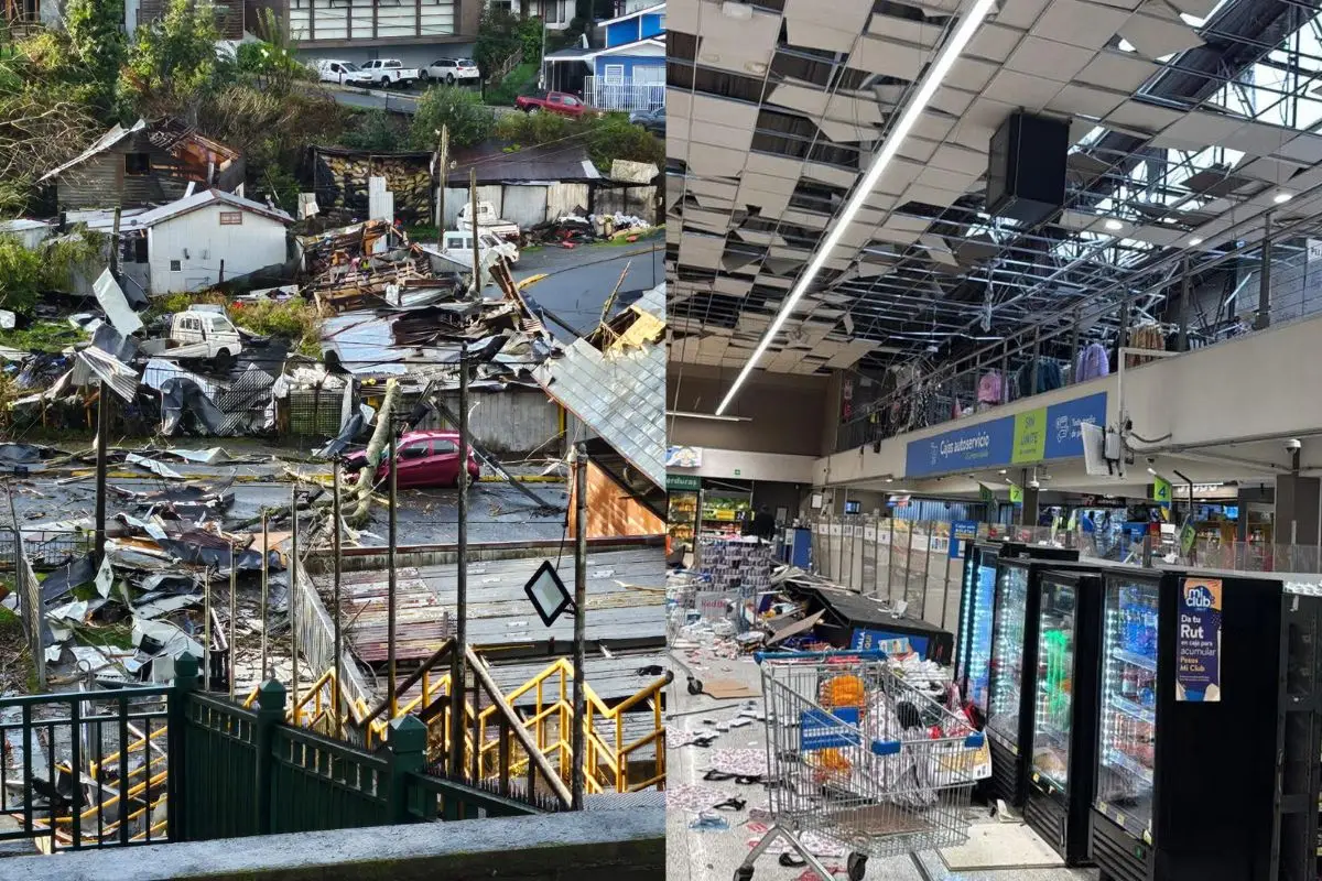 Un tornado generó estragos en Puerto Varas, red X