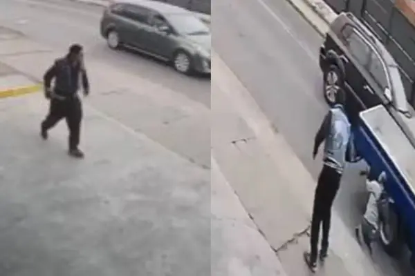 Sujeto empujó a ciudadano indio contra vehículo en movimiento en Iquique ,Captura de redes sociales