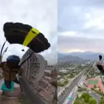 Salto base desde un edificio en Santiago, Captura