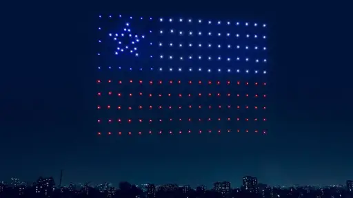 Espectacular show de drones en Providencia, red X