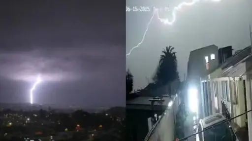Impactantes rayos cayeron sobre Pichilemu, Redes sociales | X
