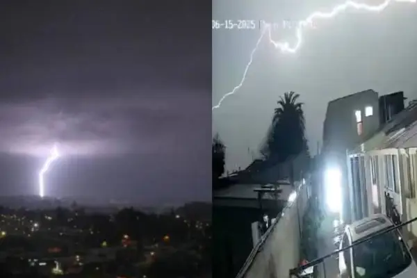 Impactantes rayos cayeron sobre Pichilemu ,Redes sociales | X