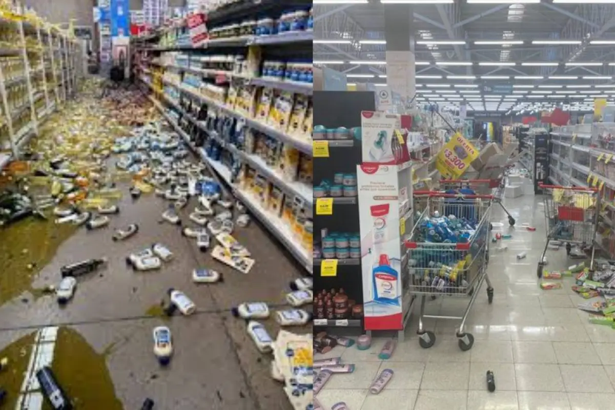 Supermercado de Copiapó afectado por fuerte temblor, Redes sociales | X