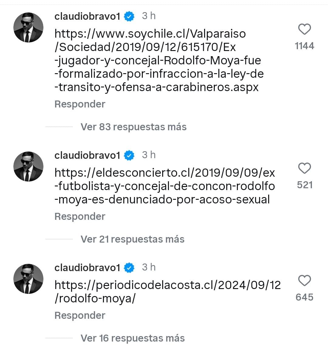Respuesta Claudio Bravo - Redes sociales 