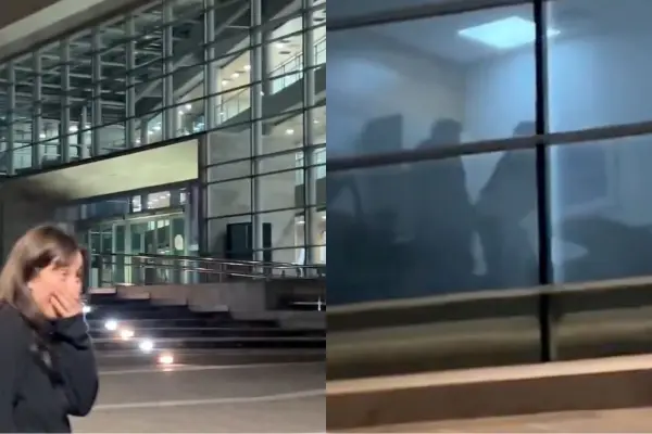 Partes del sugerente video que fue grabado a las afueras de la Municipalidad ,Captura de pantalla