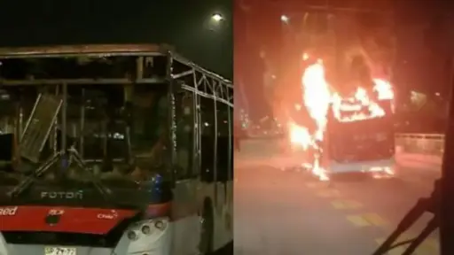 Bus RED ardió en llamas, Captura