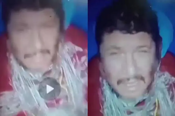 El ex alcalde de Macul fue amarrado con papel film ,Captura