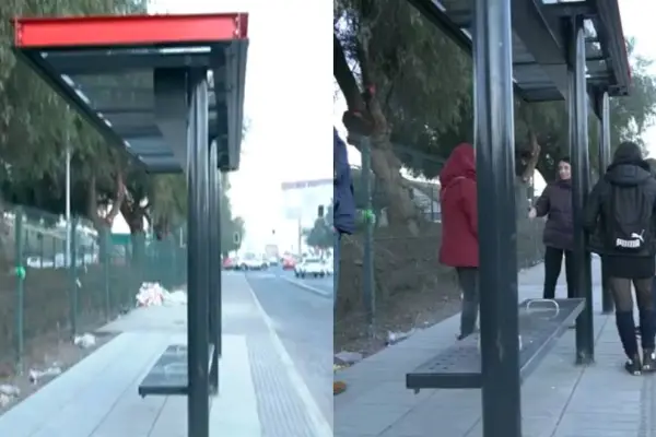 Indignación por paradero mal instalado  ,Captura | Mega
