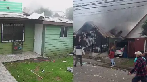 Fuerte explosión por gas destruyó dos casas en Temuco, Captura de redes sociales