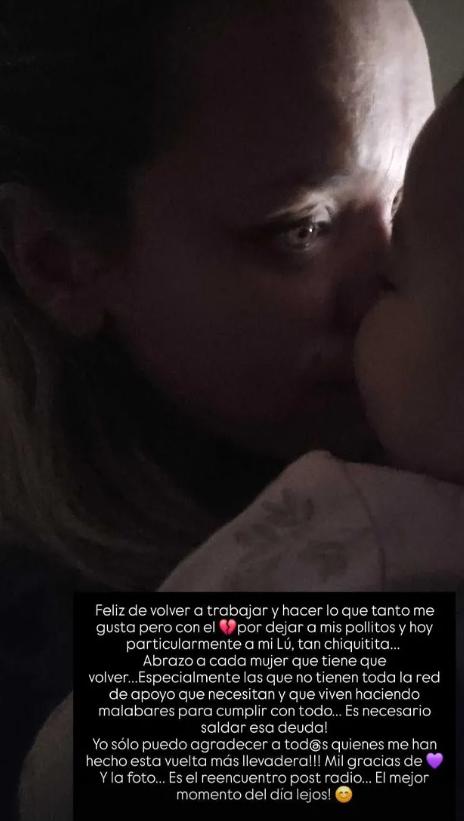 Carla Zunino retoma su trabajo y reflexiona sobre la maternidad con emotivo mensaje - redes sociales