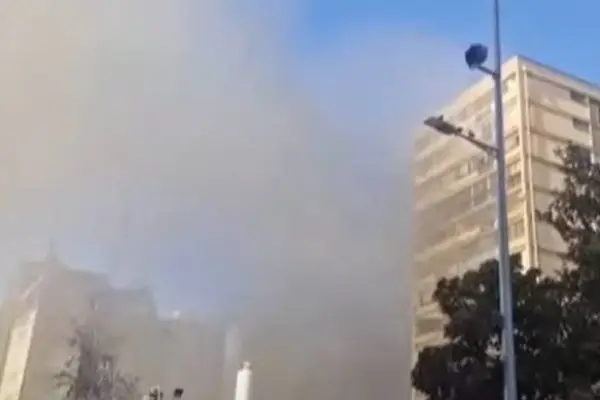 Incendio en el centro de Santiago ,Redes sociales | X