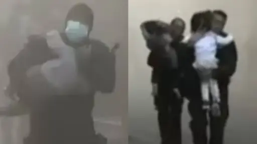 Dramático rescates de guaguas en incendio, Captura | Canal 13