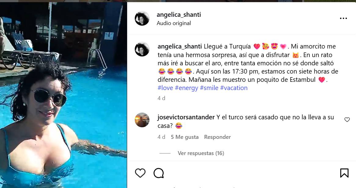 Angélica Sepúlveda en Instagram - Captura de pantalla