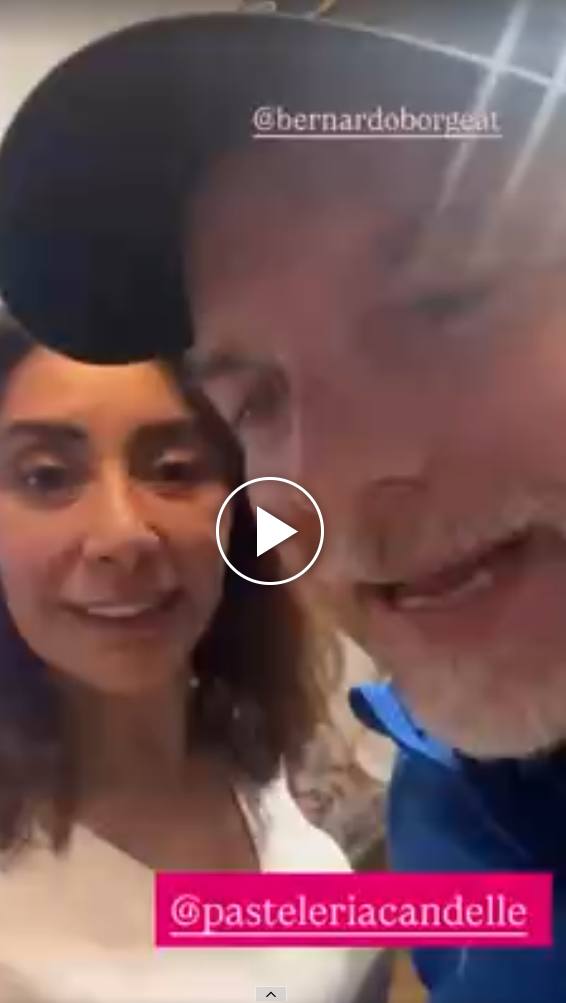 Bernardo y Carmen Gloria en pastelería - redes sociales