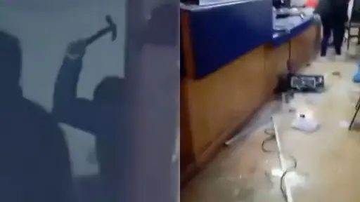 Haitiano destrozando oficina del Registro Civil, Captura de pantalla