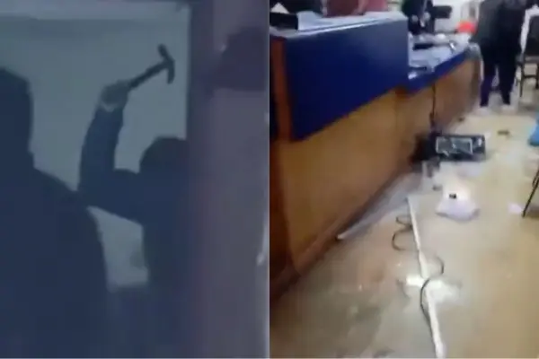 Haitiano destrozando oficina del Registro Civil ,Captura de pantalla