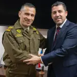 El alcalde Reyes junto a el General Valdés, Cedida