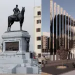 La nueva Plaza Italia con Baquedano y Mistral, Cedida