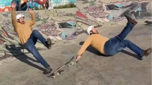 Max Luksic se cayó andando en skate, Captura de redes sociales 